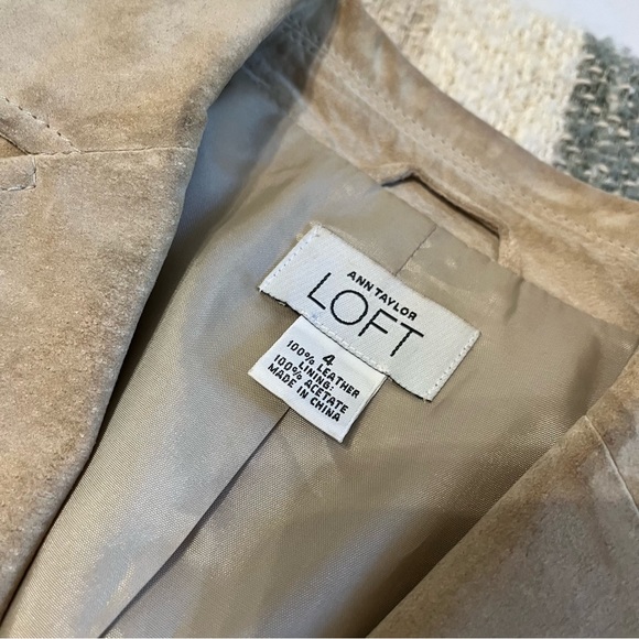 Ann Taylor Loft 100% Leather Jacket Size 4 Tan Leather Jacket - Picture 8 of 12